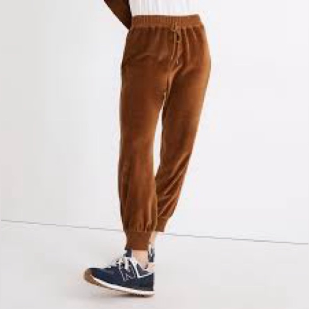 MADEWELL MWL DRIED CEDAR DRAWSTRING VELOUR JOGGER SWEATPANTS Medium